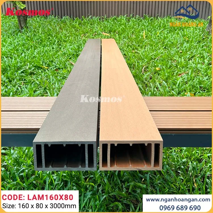 Thanh Lam Gỗ Nhựa Ngoài Trời Kosmos LAM160x80 Light Wood